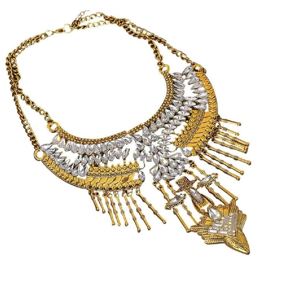 Silver & gold Statement Necklace, chunky necklace